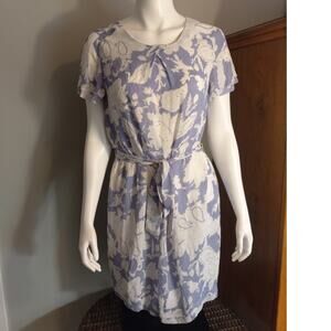 Banana Republic Womens Periwinkle Blue Floral Dress Size M Romantic Fairycore